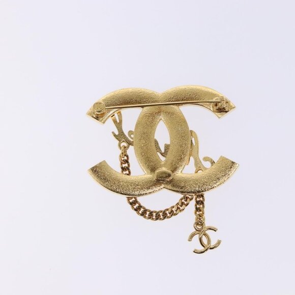 CHANEL COCO Mark Brooch metal Gold CC Auth BA4087M - Picture 5 of 13